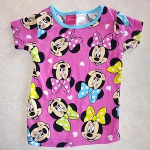 Disney Girl's Toddler 4T Minnie Mouse T shirt Tee Pink Turquoise Yellow Green